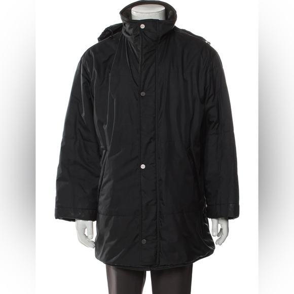 Salvatore Ferragamo Vintage 2000 Black Leather Reversible Puffer Coat IT50/US40